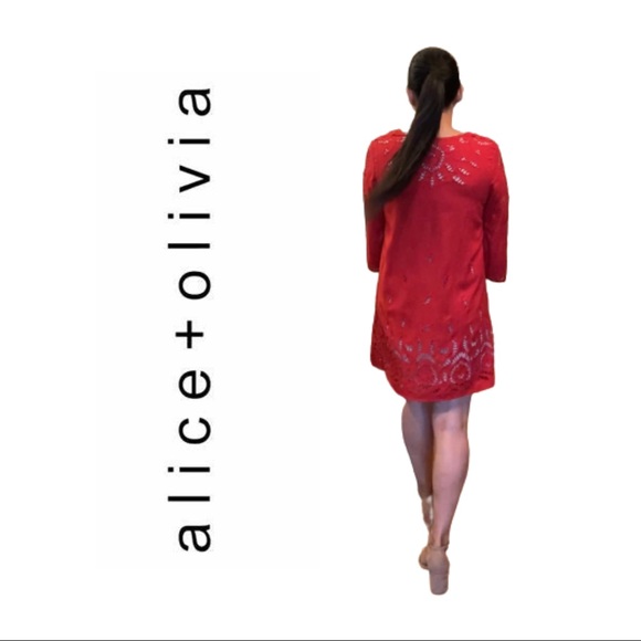 Alice + Olivia Red Dress - Picture 1 of 6